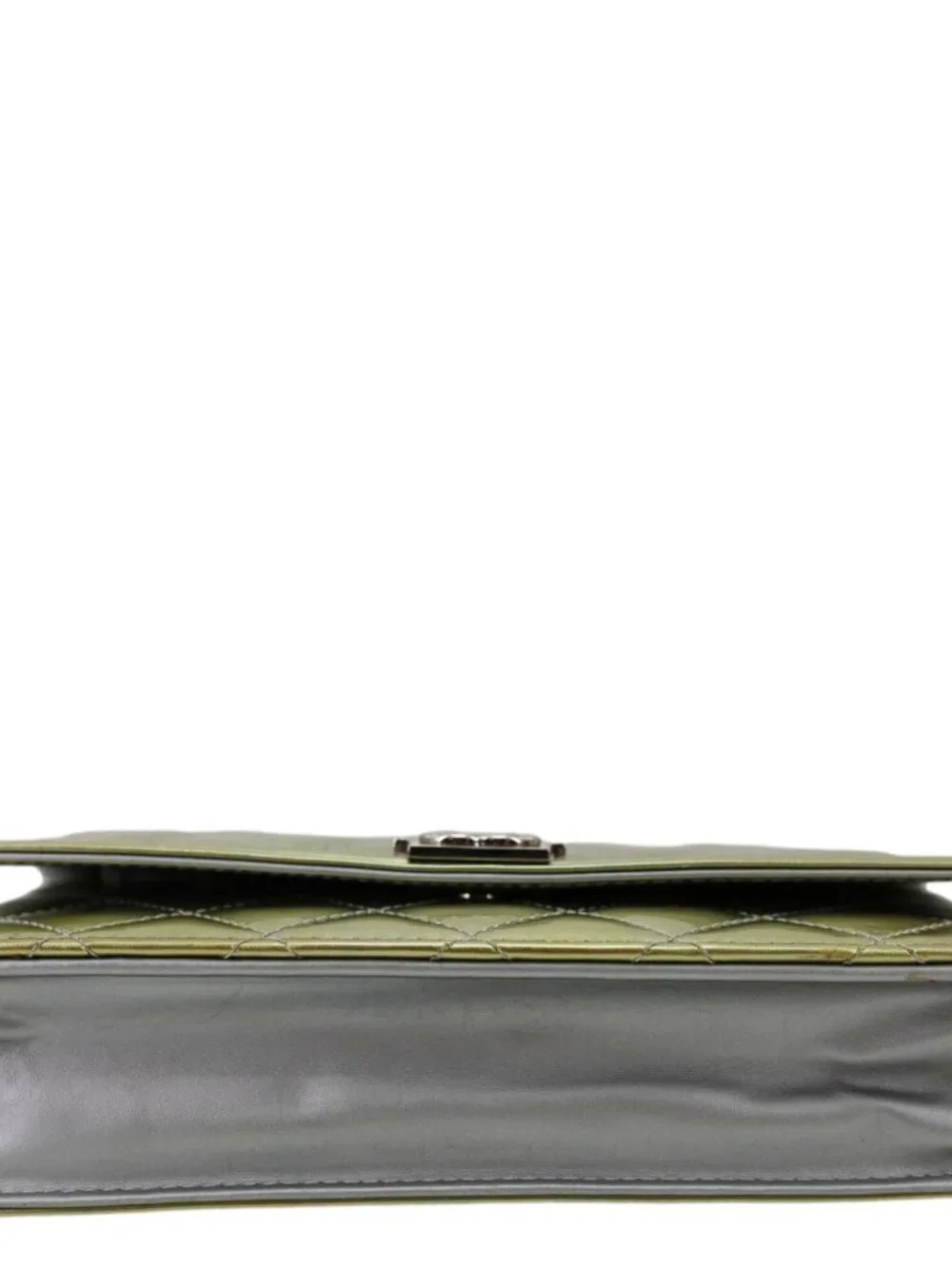 Chanel  Boy Quilted Metallic Leather Wallet On Chain Green